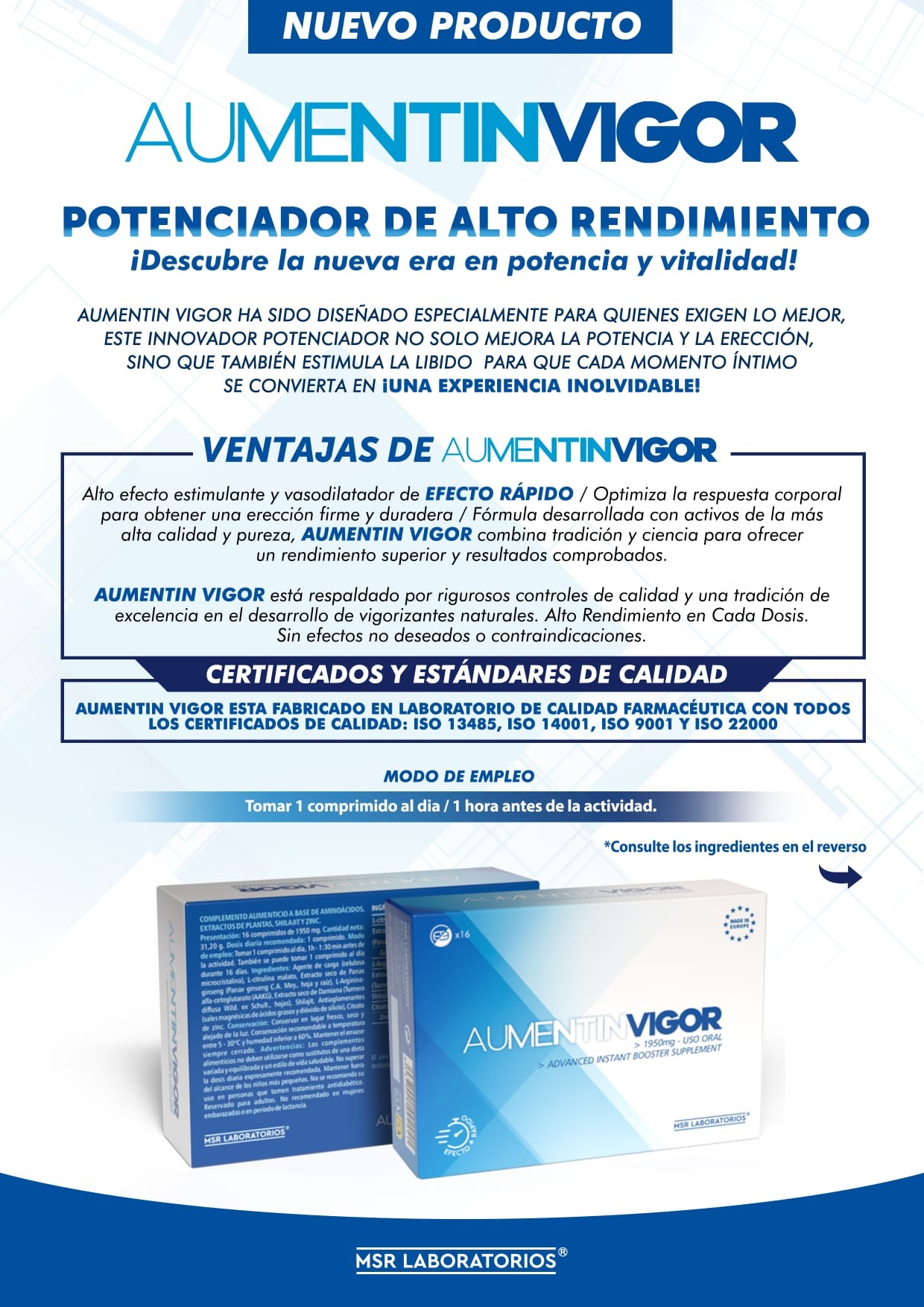 AUMENTIN VIGOR 16 CÁPSULAS - Imagen 3